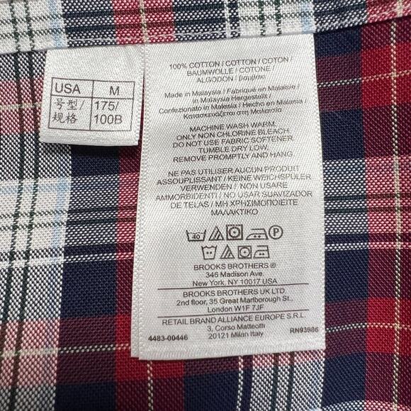 Brooks Brothers American Supima Cotton Button Down Shirt SIZE M Plaid - Picture 4 of 12